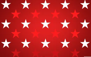 Red And White Stars Pattern Wallpaper