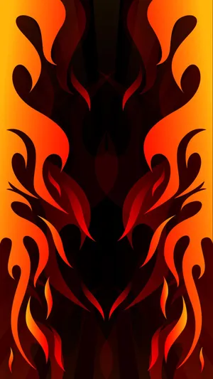 Red Android Fire Patterns Wallpaper