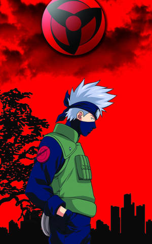 Red Art Cool Kakashi Wallpaper