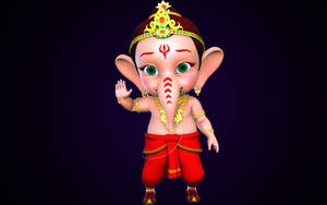 Red Baby Ganesh Wallpaper