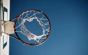 Red Basketball Ring Bottom View Wallpaper