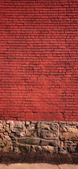 Red Brick Wall With Sediment Texture Base Wallpaper