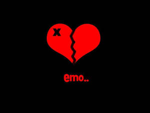 Red Broken Heart Emo Wallpaper