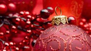 Red Bulb Christmas Laptop Wallpaper