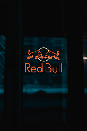 Red Bull Signage Dark Window Wallpaper