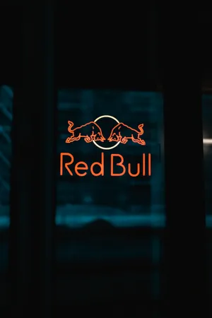 Red Bull Signage Dark Window Wallpaper