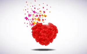 Red Butterfly Minimalist Art Wallpaper