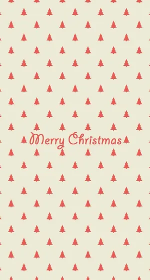 Red Christmas Tree Pattern Wallpaper