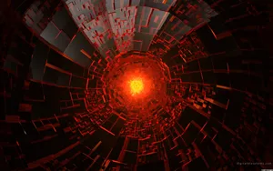 Red Circle In 3d Abstract Wallpaper