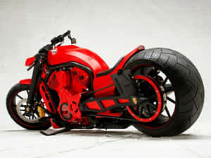 Red Custom Motorcycle Profile Wallpaper