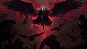 Red Dark Angel Descending Wallpaper