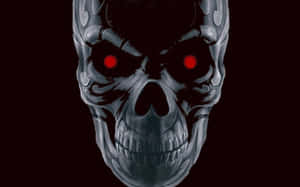 Red Eyed Skull Horror Wallpaper