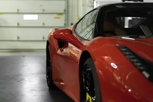 Red Ferrari Supercar Side Wallpaper