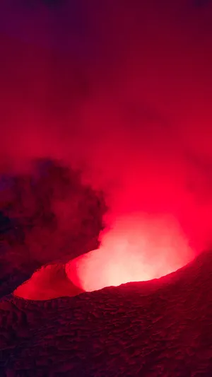 Red Fire In A Cave Wallpaper