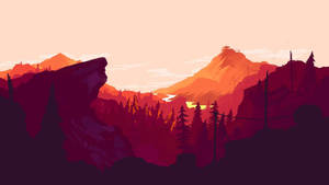 Red Firewatch Rock Cliff Wallpaper