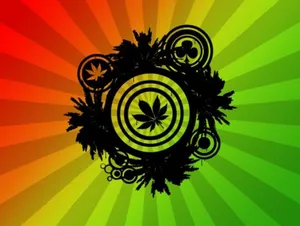 Red Green Gradient Stoner Wallpaper