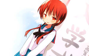 Red Hair Cute Anime Girl Wallpaper