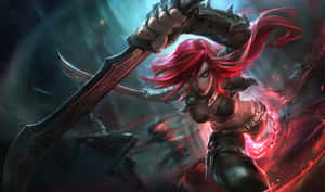 Red Haired Warriorin Action Wallpaper