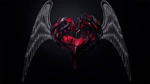 Red Heart With Wings Wallpaper