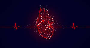 Red Heartbeat Infographic Wallpaper