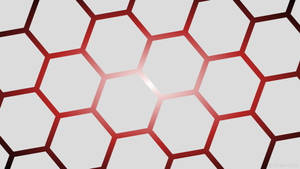 Red Hexagons On Cool White Wallpaper