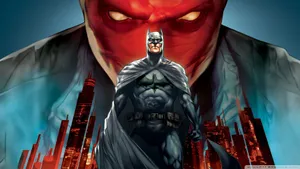 Red Hood Above Batman Wallpaper