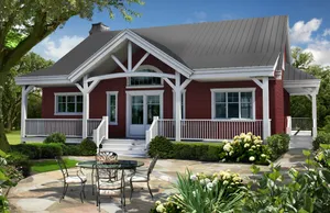 Red House Outdoor Dining Wallpaper