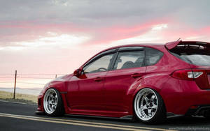 Red Jdm Car Desert Road Wallpaper