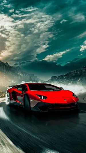 Red Lamborghini Aventador Wallpaper