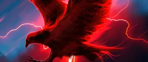 Red Lightning Flying Eagle Wallpaper