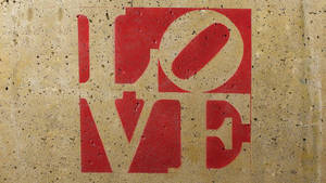 Red Love Inscription Sign Wallpaper
