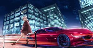 Red Mazda Anime Car Wallpaper