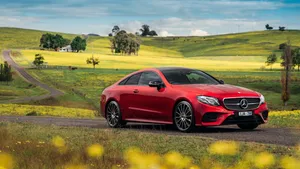 Red Mercedes-benz Mountain Side Hd Wallpaper