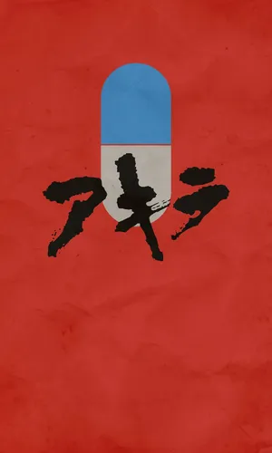 Red Minimalist Akira Capsule Wallpaper