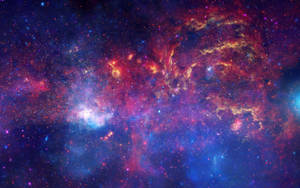 Red Nebula Galaxy With Stars Wallpaper