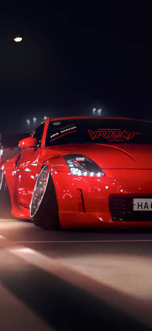 Red Nissan 350z Iphone Wallpaper