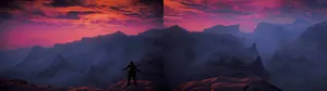 Red Orange Sky Mountain Ultra Hd Dual Monitor - Wallpaper Wallpaper