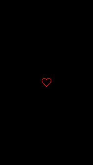Red Outline Black Heart Iphone Wallpaper