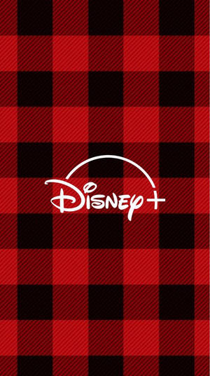 Red Plaid Disney Logo Wallpaper