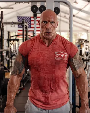 Red Project Rock V-neck Shirt Wallpaper