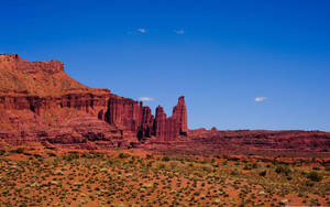 Red Rock Canyon Under Clear Blue Sky Wallpaper