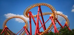 Red Roller Coaster Under The Sky Wallpaper