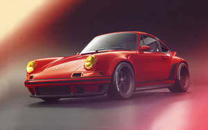 Red Singer Porsche 911 Wallpaper