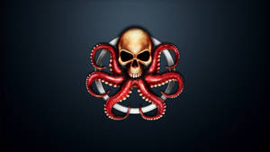 Red Skull Octopus Logo Wallpaper