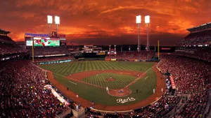 Red Sky For Cincinnati Reds Wallpaper