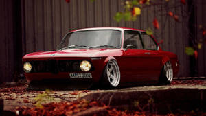 Red Slammed Classic Bmw Wallpaper