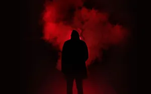 Red Smoke And Silhouette Wallpaper