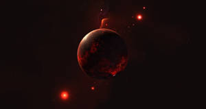 Red Space Background Wallpaper