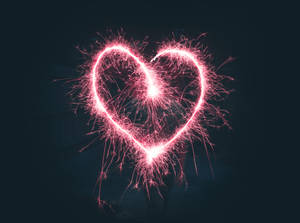 Red Sparks Heart Art Wallpaper
