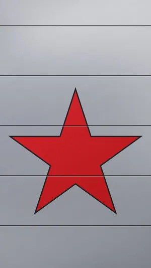 Red Star Embossed On A Silver Metal Plate Wallpaper